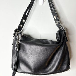 Coach East West Hobo Bag Black Leather Purse Mini Pouchette